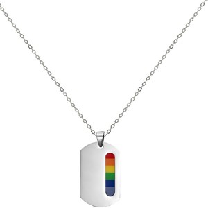 Collana con ciondolo arcobaleno LGBT Pride in acciaio inossidabile 316 - Product Image 1