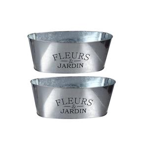 Ensemble de jardinières à fleurs en seau galvanisé d'aspect de qualité supérieure avec poignées pour jardinière de décoration intérieure et extérieure - Product Image 5