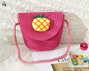 Sac à bandoulière en coton tissé 2026 pour filles, sac seau à fleurs fait main, mini sac à bandoulière pour téléphone portable - Product Image 1