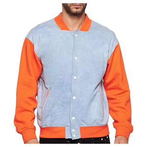 Venta al por mayor de chaquetas universitarias de invierno para hombres logotipo bordado personalizado 100% tela de algodón de talla grande chaqueta universitaria de béisbol para Unisex - Product Image 1