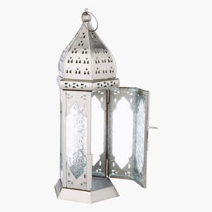 Últimas Novedades 2026: Faroles Marroquíes Plateados de Ramadán con Cristal de Colores, Faroles de Mesa Más Vendidos - Product Image 4