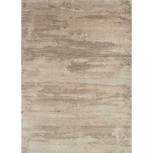 Alfombra de Lana Anudada a Mano Entropy Beige y Marrón, Diseño Abstracto Estilo Boho para Hogar y Pasillo, Modelo Rectangular-REB-1495 - Product Image 1