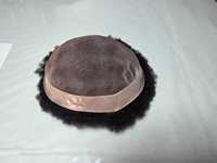 Perruque 100% cheveux humains indiens, style afro, toupet avec vague profonde lâche et vague naturelle, imperméable, Taz Hairb BD Mono Base