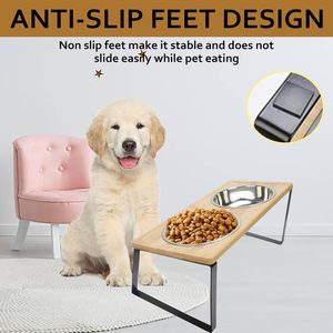 Bol d'alimentation personnalisé facile à nettoyer pour chiens et chats 2024 nouveauté bol d'alimentation pour animaux de compagnie en bois acheter à un coût raisonnable - Product Image 3