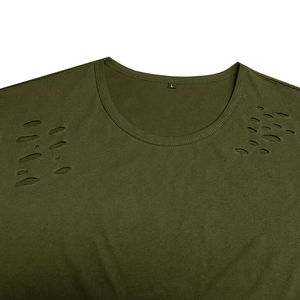 T-shirts de détresse personnalisés de haute qualité pour hommes à vendre T-shirts de détresse respirants imprimés numériques nouveau Design 100% coton - Product Image 4