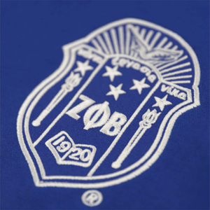 Sudadera ZPB Azul Rey 100% Algodón Felpa, Sudadera Zeta Phi Beta con Logotipo del Equipo Bordado en Chenilla, Ropa de Hermandad - Product Image 3