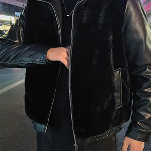 Nouvelle saison d'hiver, vestes en cuir pour hommes, style streetwear, personnalisées, 100% cuir de vache véritable, toile de haute qualité, service OEM - Product Image 4