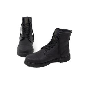 Stivali sportivi alti con suola alta in pelle nera - Product Image 1