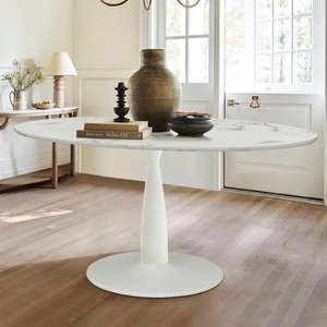 Hot Selling 2026 Design Luxury Modern <b>Dining</b> <b>Table</b> with Marble Top & Metal Frame Fold-able Extendable Round <b>Dining</b> <b>Table</b> - Product Image 2