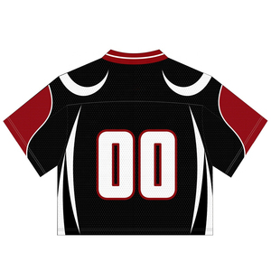 2025 personnalisé Premium Streetwear sublimé hommes sport rétro Football basket-ball recadrée maille hommes Boxy Jersey Football T-shirt - Product Image 5