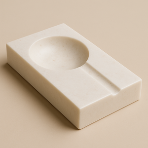 Cenicero de Mármol Blanco Sin Humo, Soporte para Fumar de Piedra Sólida de Lujo, Forma Elegante Hecha a Mano, Moderno para el Hogar, Oficina, Restaurante, Hotel - Product Image 5