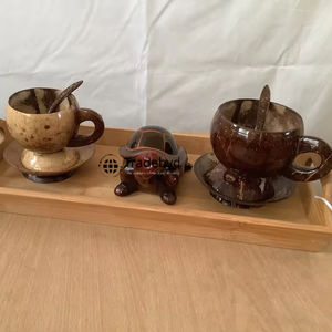 Set of 2 Eco <b>Coconut</b> <b>Cups</b> Handmade Natural Drinkware for Smoothies Juices Gifting Travel Use by Tradebyd - Product Image 1