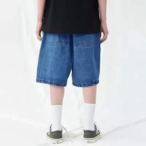 2025 nuevo algodón al por mayor Oem logotipo personalizado liso Vintage lavado de gran tamaño hombres pantalones cortos de mezclilla - Product Image 3