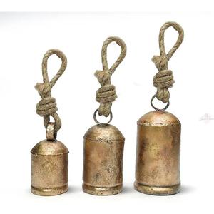 Campanas de vaca doradas antiguas, campana de vaca decorativa de animales de Metal de estilo Vintage con cuerda colgante, los mejores precios de venta para artesanías de Metal - Product Image 1