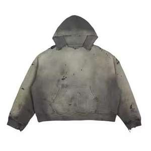 Sudadera con Capucha Lavada al Ácido Personalizada, Estilo Vintage, Algodón Desgastado, Talla Grande, Estilo Urbano, con Cierre, Unisex, Bordado 3D para Invierno - Product Image 6