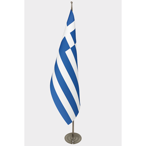 Greece Official Indoor Car <b>Flag</b> 3x5ft Digital Printed Cotton and Polyester Aluminum <b>Pole</b> - Product Image 1