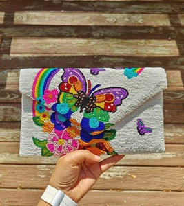 กระเป๋าคลัทช์หนังแท้ปักลูกปัดสไตล์วินเทจอินเดีย ทำมือ ปรับแต่งได้ สำหรับผู้หญิง แฟชั่นกระเป๋าสะพาย - Product Image 2