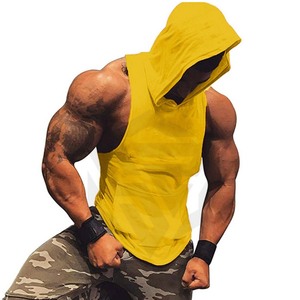 Camiseta de algodón de secado rápido para hombre, camiseta sin mangas de talla grande personalizada, diseño de tejido de punto transpirable, venta al por mayor - Product Image 5