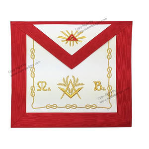 Delantal Masónico para Maestro Masón, Tela de Lona de Color Personalizado con Diseño de Encaje Bordado - Product Image 5