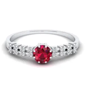 Luminous Ruby Cascade 925 Sterling Silber Ring mit natürlichem Rubin Edelstein & GRA-zertifiziertem Def - VVS Clarity Moissan ite Fine Ring