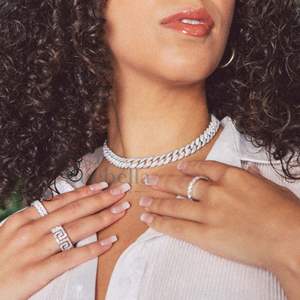 BUEBELLA JEWELS 14K plaqué or 925 bijoux en argent Sterling Moissanite 10mm glacé Hip Hop Style Miami cubain lien chaîne pour les femmes - Product Image 5