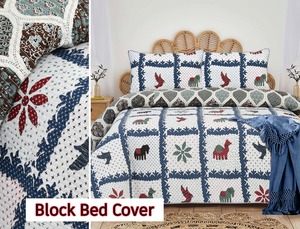 Cubrecama Reversible de Algodón de 400 Hilos con Estampado Geométrico Indio de Lujo, Ecológico, Lavable, Estilo Tradicional, para Todas las Temporadas - Product Image 3