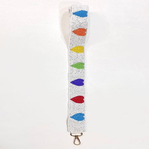 Colorful heart design Beaded Strap Box Bag Unique Multicolor Crystal Beaded Custom Straps with <b>Zipper</b> - Product Image 1