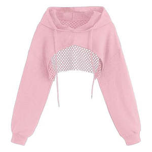 เสื้อฮู้ดผ้าฟลีซทรงสปอร์ต ซุปเปอร์ครอป แบบเรียบง่าย ระบายอากาศได้ดี เหมาะสำหรับฤดูหนาว สไตล์ลำลอง คอเสื้อแบบมีรู ดีไซน์ไหล่ตก - Product Image 6