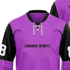Nuevo estilo Los más vendidos Sublimación Deporte Transpirable Logotipo personalizado Jersey de hockey sobre hielo Camisetas de equipo de manga completa - Product Image 3