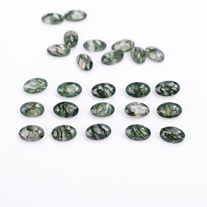 Agate Mousse Naturelle Pierres Précieuses en Vrac Vert Ovale Coupe Brillante Haute Qualité 0.23 Carat pour la Fabrication de Bijoux Taille Calibrée 5.0x3.0mm - Product Image 2
