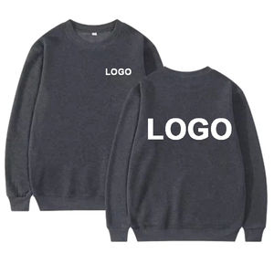 เสื้อสเวตเตอร์สวมหัวแขนยาวคอกลมทรงหลวมเสื้อมีฮู้ดสำหรับผู้ชายผู้หญิงคอมีฮู้ดพิมพ์ลายบุคลิกสตรีทแวร์สีพื้น - Product Image 2