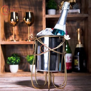 Venta al por mayor decorativo de metal sólido cubo de hielo barato hogar Hotel restaurante fiesta uso bebidas tinas suministros - Product Image 4