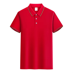 Polo clásico informal con solapa de negocios para hombre, camisa de manga corta transpirable de algodón ajustado de gama alta de media manga - Product Image 2