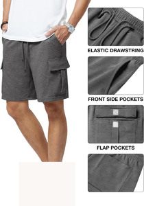 Venta al por mayor al aire libre Atlético liso bolsillo 100% algodón pesca pantalones cortos hombres Cargo pantalones cortos hasta la rodilla Streetwear pantalones cortos de los hombres - Product Image 5