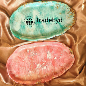 Elegante plato de fruta decorativo hecho a mano, cuenco de resina para comedor y decoración del hogar, centro de mesa de Tradebyd - Product Image 1