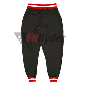 Pantalones de chándal ajustados transpirables de secado rápido para hombre al por mayor, pantalones ligeros de mezcla de algodón y poliéster, ropa deportiva con logotipo personalizado - Product Image 4