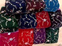 Tissu jacquard brodé de sequins, maille chaîne, poids moyen, respirant, motif floral, broderie complexe pour garçons et filles, idéal pour les mariages
