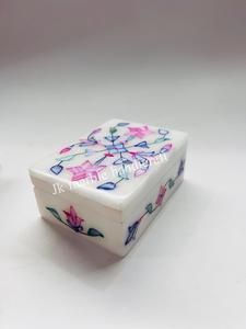 กล่องเก็บเครื่องประดับลายหินอ่อนฝังหินหลายลายดอกไม้โซลูชันการจัดเก็บในบ้านของขวัญสำหรับเด็กผู้หญิง - Product Image 4