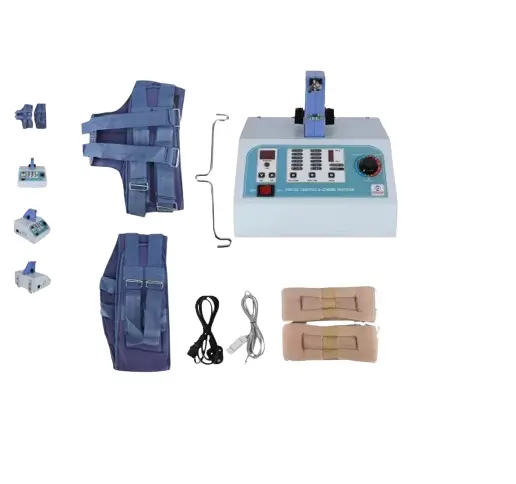 Dispositivo digitale per elettroterapia della macchina per la fisiotermia della trazione cervicale e del legname per il mal di schiena.