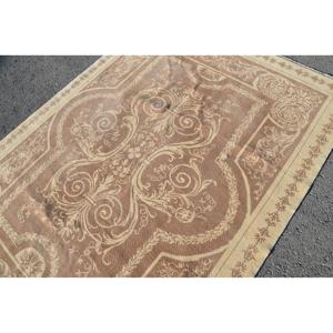 Alfombra Vintage Grande de 5.9x8.1 pies, Alfombra Turca, Alfombra Oriental de Lana Beige Marrón - Product Image 5