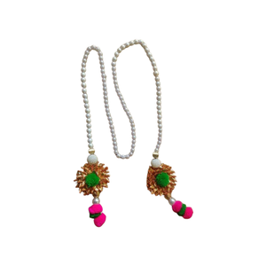 Diseñador indio hecho a mano latón Kundan Bharat Swagat Bienvenido Mini Mala tradicional Multicolor Mala para boda Bharat Swagat - Product Image 2