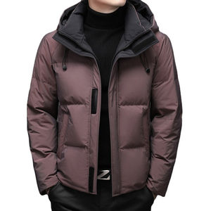 Chaqueta acolchada de manga larga de calidad para hombre, bombardero de burbujas bordado con logotipo personalizado, ropa de invierno transpirable a prueba de viento, teñido liso - Product Image 6
