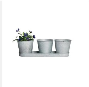 Boîte de fenêtre intérieur extérieur galvanisé métal fleur jardinière ensemble de 2 accessoires de jardin jardinière en métal utilisation - Product Image 4