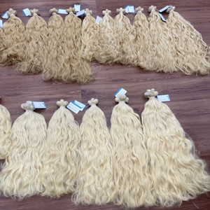 COULEURS TENDANCE SUPÉRIEURES: Extension de cheveux humains vietnamiens ondulés naturels 613 couleurs trame mécanique de haute qualité - Product Image 6