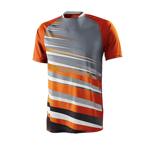 Maillot de football personnalisé imprimé DTF 100% polyester, design color block, respirant, manches courtes, nom et numéro d'équipe personnalisés - Product Image 4