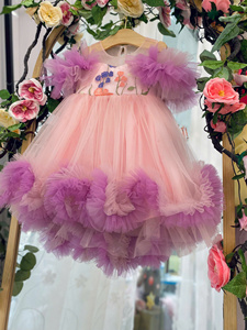 Vestidos de Cumpleaños para Niñas de Un Año, Diseño Halter, Múltiples Capas Flotantes, Decoración con Cuentas Ecológicas, OEM/ODM, Superventas - Product Image 6