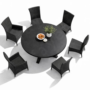 <span class=keywords><strong>Mesa</strong></span> de comedor <span class=keywords><strong>y</strong></span> <span class=keywords><strong>sillas</strong></span> de jardín de ratán reclinable de lujo para hoteles, restaurantes, villas, muebles duraderos - Product Image 6
