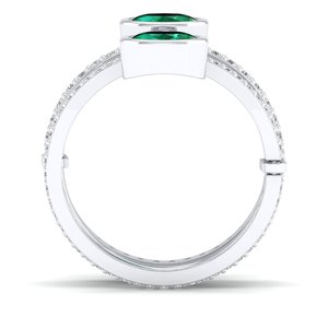 Bague de fiançailles REYES sur mesure en or massif 14K 18K avec moissanite certifiée GRA, bijoux fins pour femmes, pierre précieuse émeraude naturelle - Product Image 4