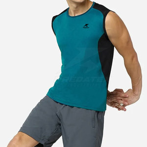 Offre Spéciale 100% chemise sans manches en coton pour adultes nouveau style respirant décontracté mode motif solide - Product Image 4