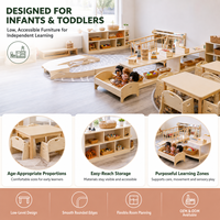 Ensemble Table et Chaises Montessori en Bois pour Crèche, Salle de Classe Maternelle, Mobilier Enfant, Centre d'Apprentissage et Environnement Éducatif